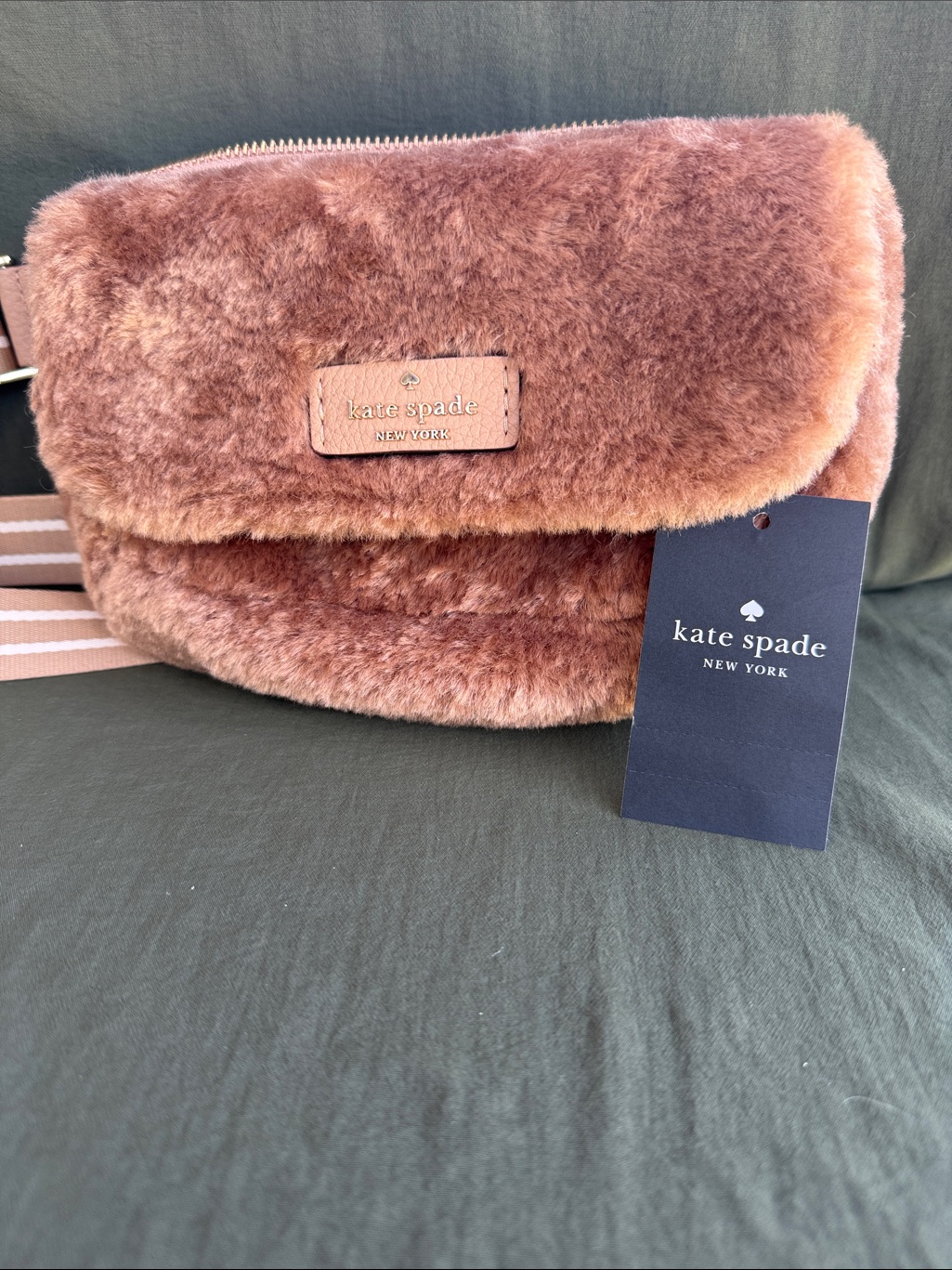 Kate Spade Faux Fur Crossbody Bag In Brown